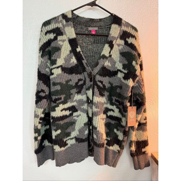Vince Camuto Eyelash Camouflage Button Cardigan S - Picture 1 of 5